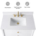 30" Single Sink Freestanding Bath Vanity Cabinet with White Engineered Marble Top - HomeBeyond