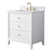 30" Single Sink Freestanding Bath Vanity Cabinet with White Engineered Marble Top - HomeBeyond
