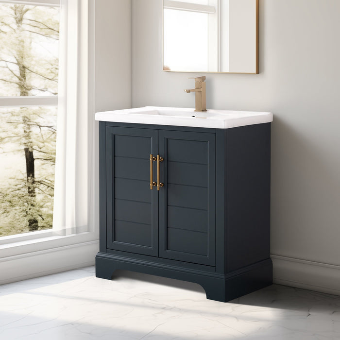 30" Single Sink Modern Bathroom Vanity Set with Countertop & Undermount Sink – Small Storage Cabinet VA5030 - HomeBeyond