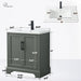 30" Single Sink Modern Bathroom Vanity Set with Countertop & Undermount Sink – Small Storage Cabinet VA5030 - HomeBeyond