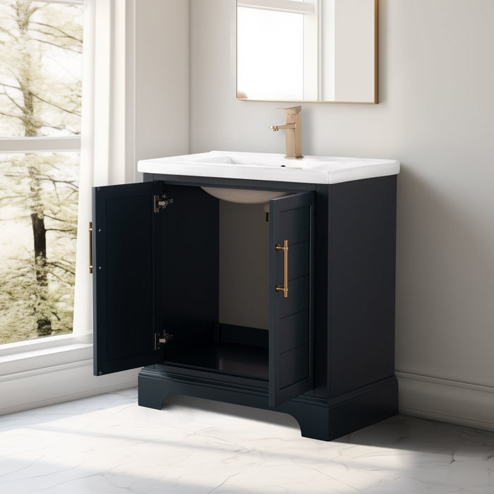 30" Single Sink Modern Bathroom Vanity Set with Countertop & Undermount Sink – Small Storage Cabinet VA5030 - HomeBeyond