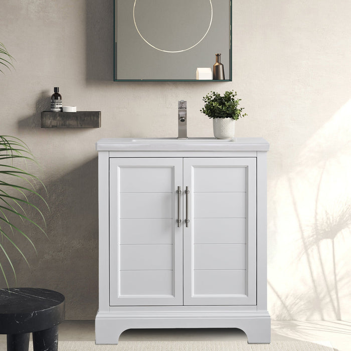 30" Single Sink Modern Bathroom Vanity Set with Countertop & Undermount Sink – Small Storage Cabinet VA5030 - HomeBeyond
