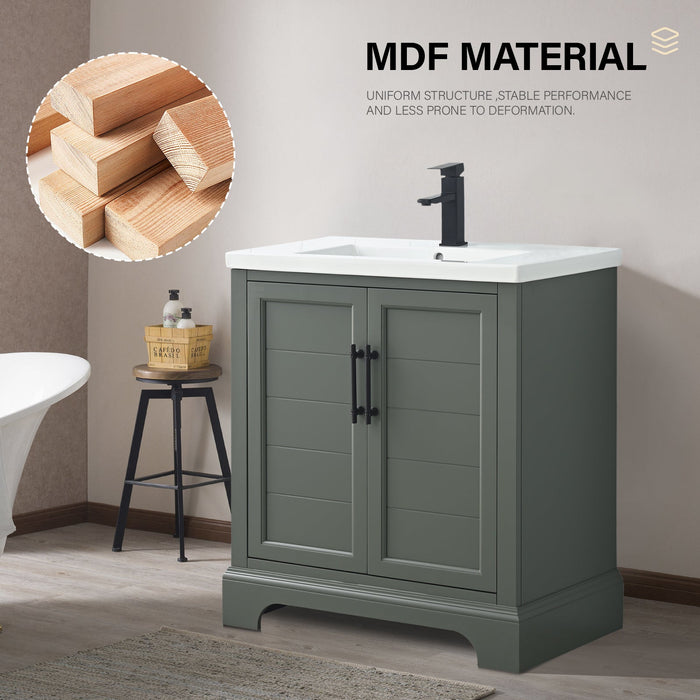 30" Single Sink Modern Bathroom Vanity Set with Countertop & Undermount Sink – Small Storage Cabinet VA5030 - HomeBeyond