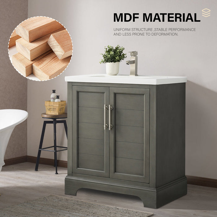 30" Single Sink Modern Bathroom Vanity Set with Countertop & Undermount Sink – Small Storage Cabinet VA5030 - HomeBeyond