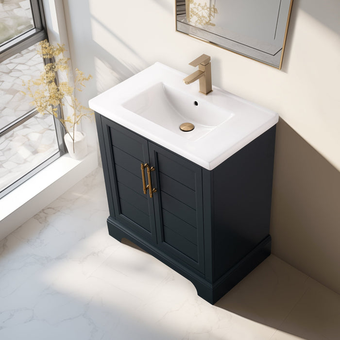 30" Single Sink Modern Bathroom Vanity Set with Countertop & Undermount Sink – Small Storage Cabinet VA5030 - HomeBeyond