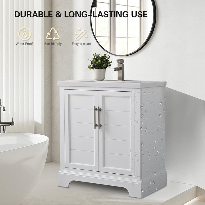 30" Single Sink Modern Bathroom Vanity Set with Countertop & Undermount Sink – Small Storage Cabinet VA5030 - HomeBeyond