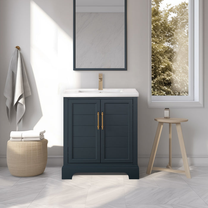 30" Single Sink Modern Bathroom Vanity Set with Countertop & Undermount Sink – Small Storage Cabinet VA5030 - HomeBeyond