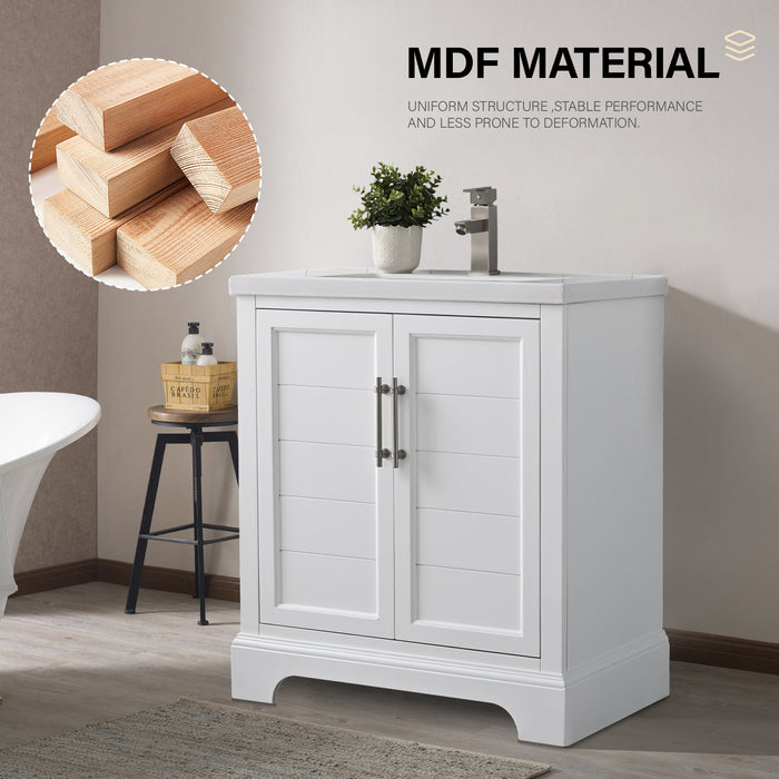 30" Single Sink Modern Bathroom Vanity Set with Countertop & Undermount Sink – Small Storage Cabinet VA5030 - HomeBeyond