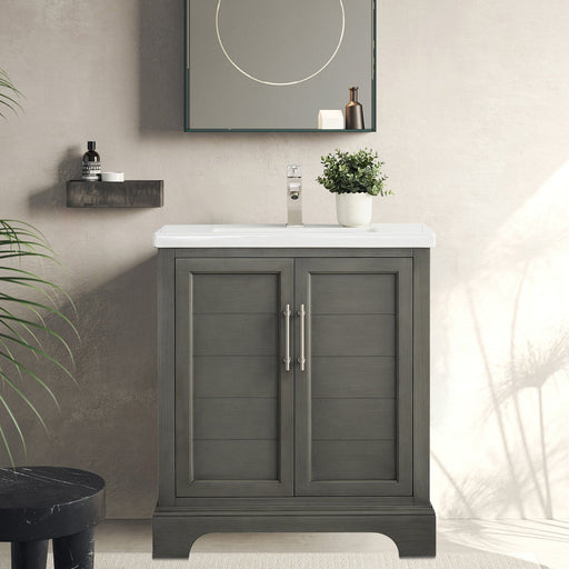 30" Single Sink Modern Bathroom Vanity Set with Countertop & Undermount Sink – Small Storage Cabinet VA5030 - HomeBeyond