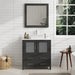 30" Single Sink Modern Bathroom Vanity Set with Engineered Marble Top & Free Mirror – Small Storage Cabinet with 2 Drawers VA3130 - HomeBeyond