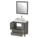 30" Single Sink Modern Bathroom Vanity Set with Engineered Marble Top & Free Mirror – Small Storage Cabinet with 2 Drawers VA3130 - HomeBeyond