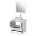 30" Single Sink Modern Bathroom Vanity Set with Engineered Marble Top & Free Mirror – Small Storage Cabinet with 2 Drawers VA3130 - HomeBeyond