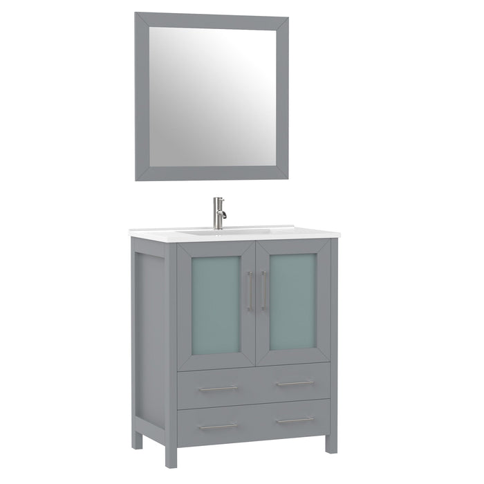 30" Single Sink Modern Bathroom Vanity Set with Free Mirror VA3030 - HomeBeyond