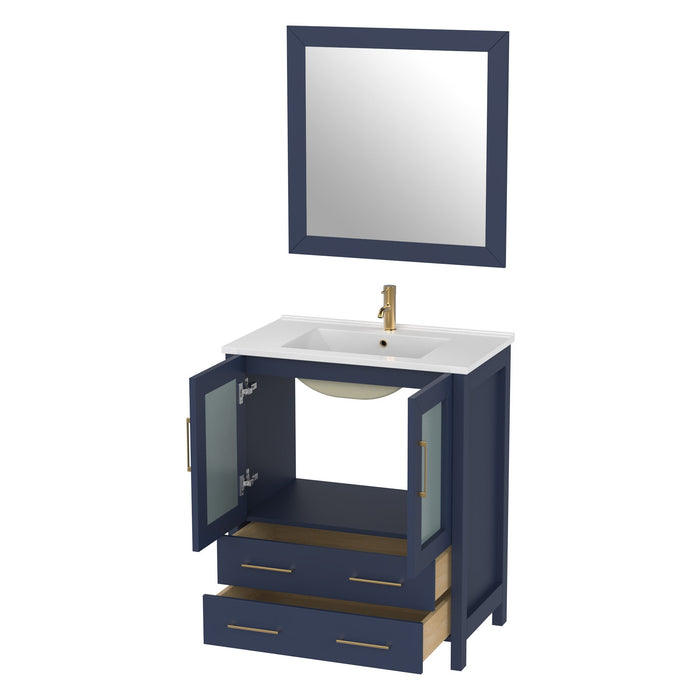 30" Single Sink Modern Bathroom Vanity Set with Free Mirror VA3030 - HomeBeyond