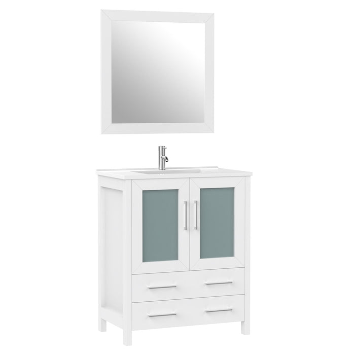 30" Single Sink Modern Bathroom Vanity Set with Free Mirror VA3030 - HomeBeyond