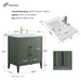 30" Single Sink Modern Freestanding Bathroom Vanity Set with Arabescato White Engineered Marble Top – Storage Cabinet with Soft-Closing Doors VA9030 - HomeBeyond