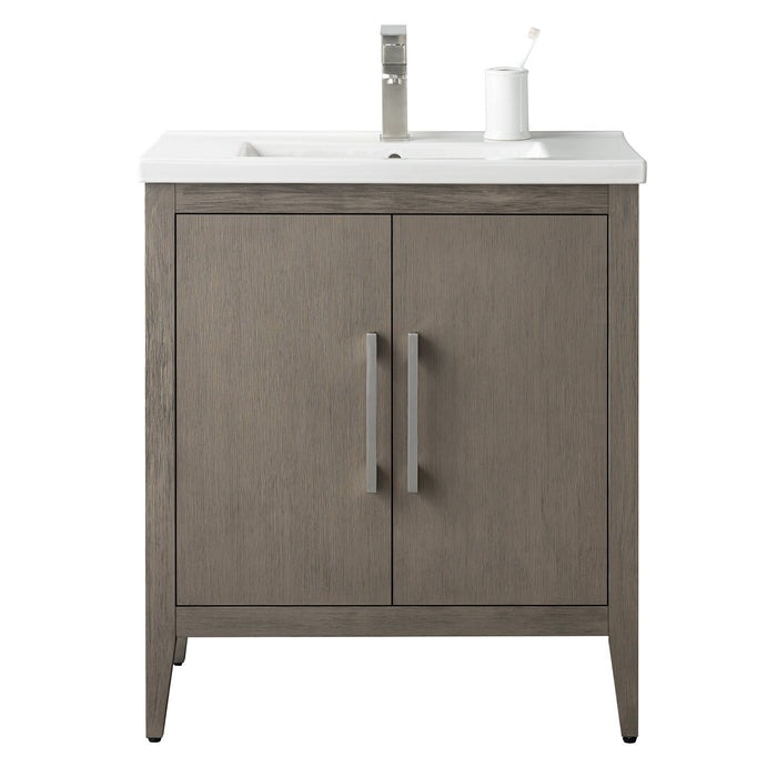 30" Single Sink Modern Freestanding Bathroom Vanity Set with Arabescato White Engineered Marble Top – Storage Cabinet with Soft-Closing Doors VA9030 - HomeBeyond