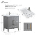30" Single Sink Modern Freestanding Bathroom Vanity Set with Arabescato White Engineered Marble Top – Storage Cabinet with Soft-Closing Doors VA9030 - HomeBeyond