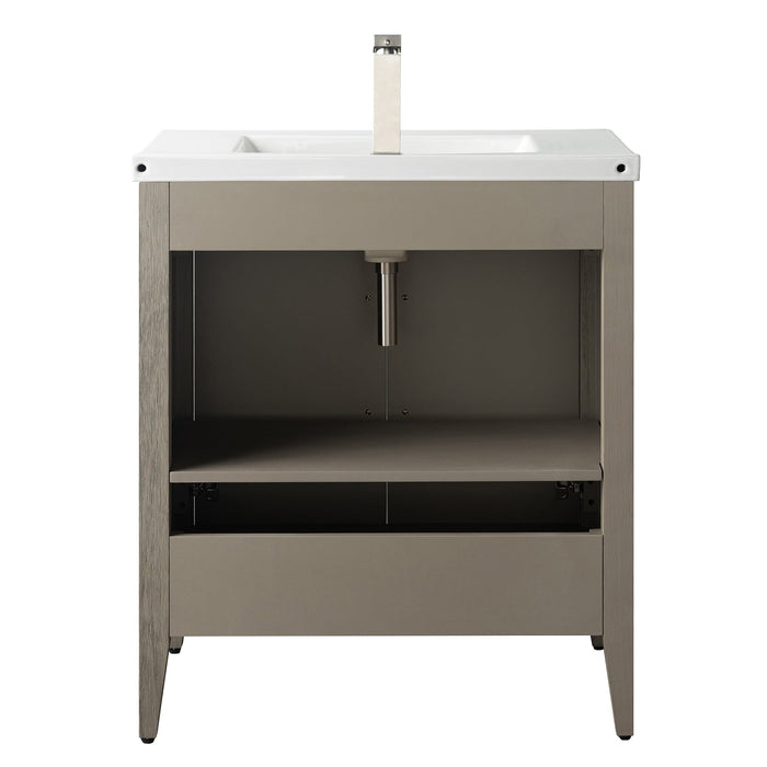 30" Single Sink Modern Freestanding Bathroom Vanity Set with Arabescato White Engineered Marble Top – Storage Cabinet with Soft-Closing Doors VA9030 - HomeBeyond