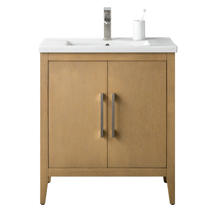 30" Single Sink Modern Freestanding Bathroom Vanity Set with Arabescato White Engineered Marble Top – Storage Cabinet with Soft-Closing Doors VA9030 - HomeBeyond