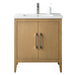 30" Single Sink Modern Freestanding Bathroom Vanity Set with Arabescato White Engineered Marble Top – Storage Cabinet with Soft-Closing Doors VA9030 - HomeBeyond