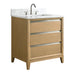 30" Single Sink Modern Freestanding Solid Wood Bathroom Vanity Set with Ariston White Engineered Marble Top – Storage Cabinet with Soft-Closing Drawers VA8030 - HomeBeyond