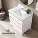 30" Single Sink Modern Freestanding Solid Wood Bathroom Vanity Set with Ariston White Engineered Marble Top – Storage Cabinet with Soft-Closing Drawers VA8030 - HomeBeyond