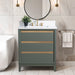 30" Single Sink Modern Freestanding Solid Wood Bathroom Vanity Set with Ariston White Engineered Marble Top – Storage Cabinet with Soft-Closing Drawers VA8030 - HomeBeyond