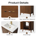 30" Single Sink Modern Freestanding Solid Wood Bathroom Vanity Set with Engineered Marble Top – Storage Cabinet with Soft-Closing Doors VA9130 - HomeBeyond