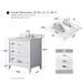 30" Single Sink Modern Freestanding Solid Wood Bathroom Vanity Set with White Engineered Marble Top – Storage Cabinet with Soft-Closing Doors & Drawers VA8130 - HomeBeyond