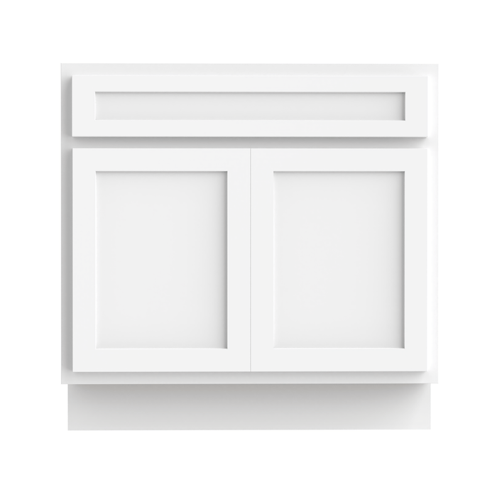 33" Bathroom Vanity Cabinet, Solid Wood Bathroom Sink Cabinet Organizer with Double Shutter Door - HomeBeyond
