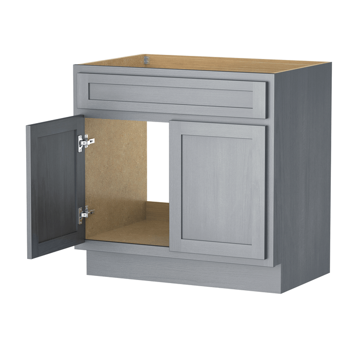 33" Bathroom Vanity Cabinet, Solid Wood Bathroom Sink Cabinet Organizer with Double Shutter Door - HomeBeyond