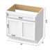 33" Modern Freestanding Oak Plywood Bathroom Vanity Base Only – Shaker Style Storage Cabinet with 2 Doors VA4033 - HomeBeyond