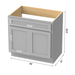 33" Modern Freestanding Oak Plywood Bathroom Vanity Base Only – Shaker Style Storage Cabinet with 2 Doors VA4033 - HomeBeyond