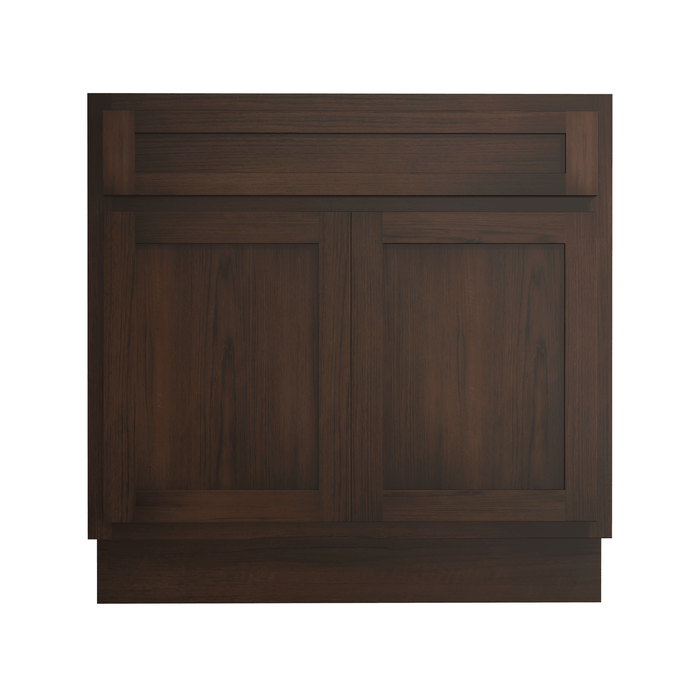 33" Modern Freestanding Oak Plywood Bathroom Vanity Base Only – Shaker Style Storage Cabinet with 2 Doors VA4033 - HomeBeyond