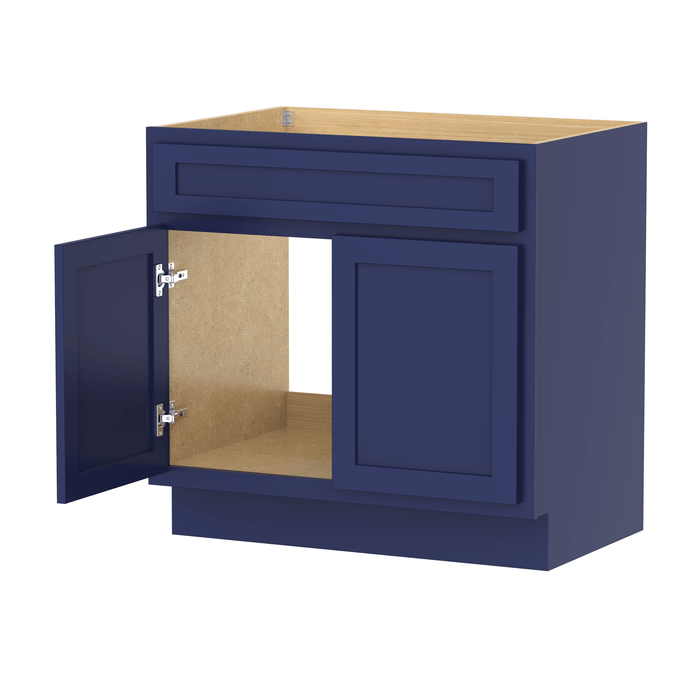 33" Modern Freestanding Oak Plywood Bathroom Vanity Base Only – Shaker Style Storage Cabinet with 2 Doors VA4033 - HomeBeyond