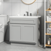 33" Modern Freestanding Oak Plywood Bathroom Vanity Base Only – Shaker Style Storage Cabinet with 2 Doors VA4033 - HomeBeyond