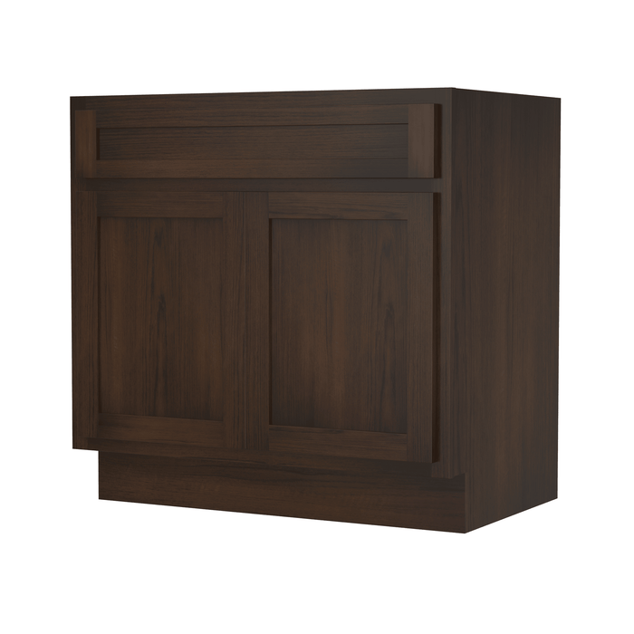 33" Modern Freestanding Oak Plywood Bathroom Vanity Base Only – Shaker Style Storage Cabinet with 2 Doors VA4033 - HomeBeyond