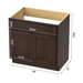 33" Modern Freestanding Oak Plywood Bathroom Vanity Base Only – Shaker Style Storage Cabinet with 2 Doors VA4033 - HomeBeyond