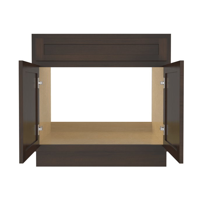 33" Modern Freestanding Oak Plywood Bathroom Vanity Base Only – Shaker Style Storage Cabinet with 2 Doors VA4033 - HomeBeyond