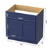 33" Modern Freestanding Oak Plywood Bathroom Vanity Base Only – Shaker Style Storage Cabinet with 2 Doors VA4033 - HomeBeyond