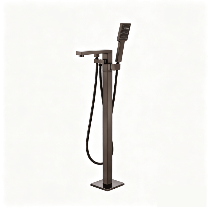 34" Modern Solid Brass Freestanding Bathtub Faucet Single Handle Tub Filler with Handheld Shower VA2011 - HomeBeyond