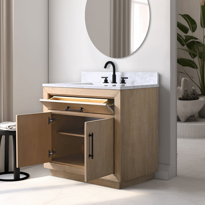 36" Bathroom Vanity with Sink and Top, With Soft Closing Doors - HomeBeyond