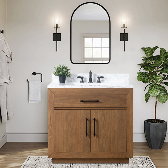 36" Bathroom Vanity with Sink and Top, With Soft Closing Doors - HomeBeyond