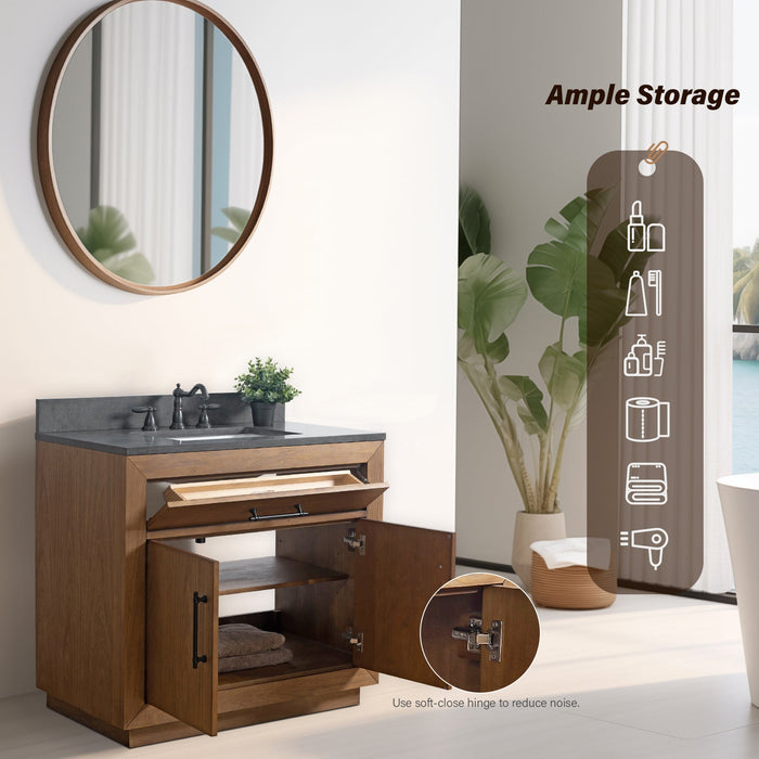 36" Bathroom Vanity with Sink and Top, With Soft Closing Doors - HomeBeyond