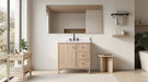 36" Freestanding Bathroom Vanity with Milano Mist Engineered Stone Countertop, Integrated Ceramic Sink, Hidden Power & USB Charging Station and Hair Dryer Storage - HomeBeyond