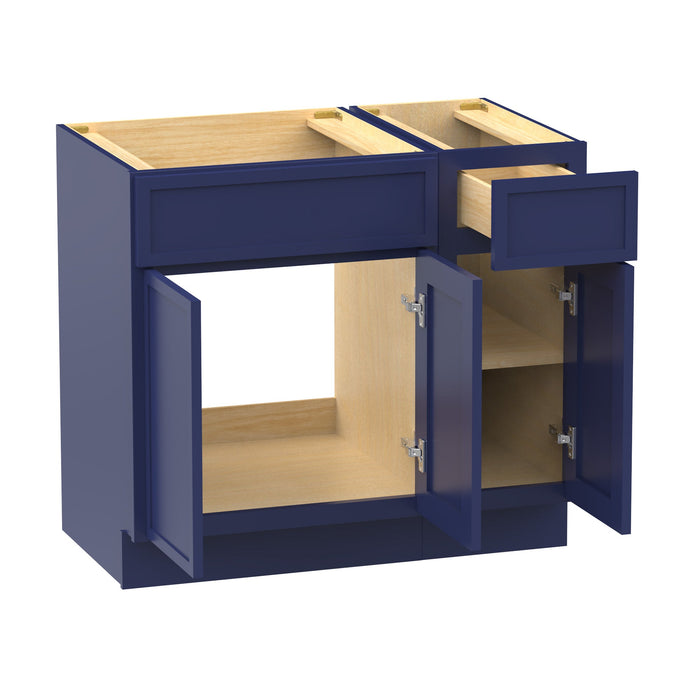 36" Modern Freestanding Birch & Plywood Bathroom Vanity Base Only – Shaker Style Storage Cabinet with 1 Drawer & 3 Soft-Closing Doors VA4124-121 - HomeBeyond
