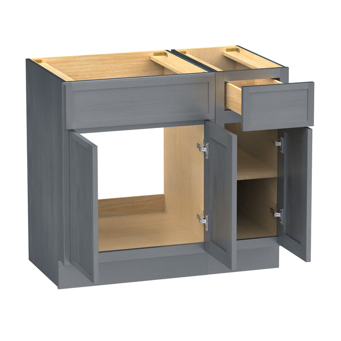 36" Modern Freestanding Birch & Plywood Bathroom Vanity Base Only – Shaker Style Storage Cabinet with 1 Drawer & 3 Soft-Closing Doors VA4124-121 - HomeBeyond