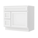 36" Modern Freestanding Oak Plywood Bathroom Vanity Base Only – Shaker Style Storage Cabinet with 2 Extension Drawers & Single Louvered Door VA40362L - HomeBeyond