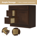 36" Modern Freestanding Oak Plywood Bathroom Vanity Base Only – Shaker Style Storage Cabinet with 2 Extension Drawers & Single Louvered Door VA40362L - HomeBeyond